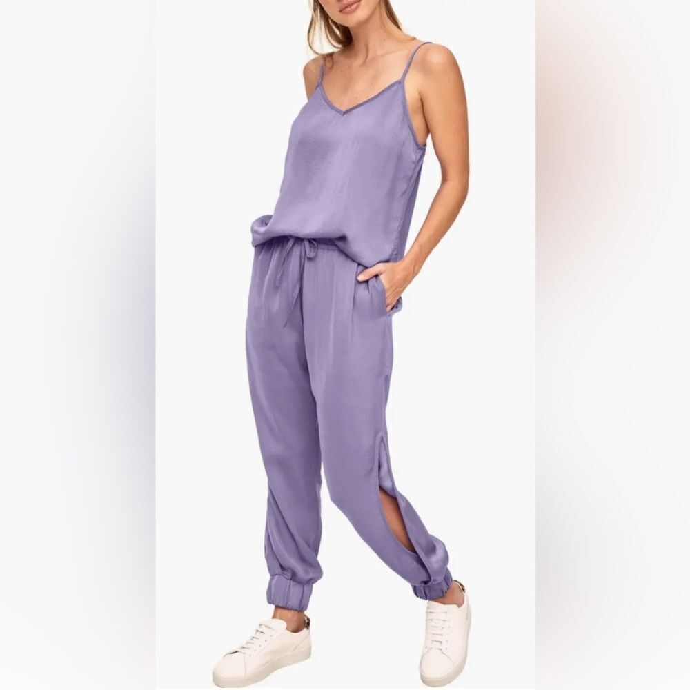 Adore Me Bethany Tank & Jogger Loungewear Set Purple Medium NWT IN PKG - Picture 2 of 9
